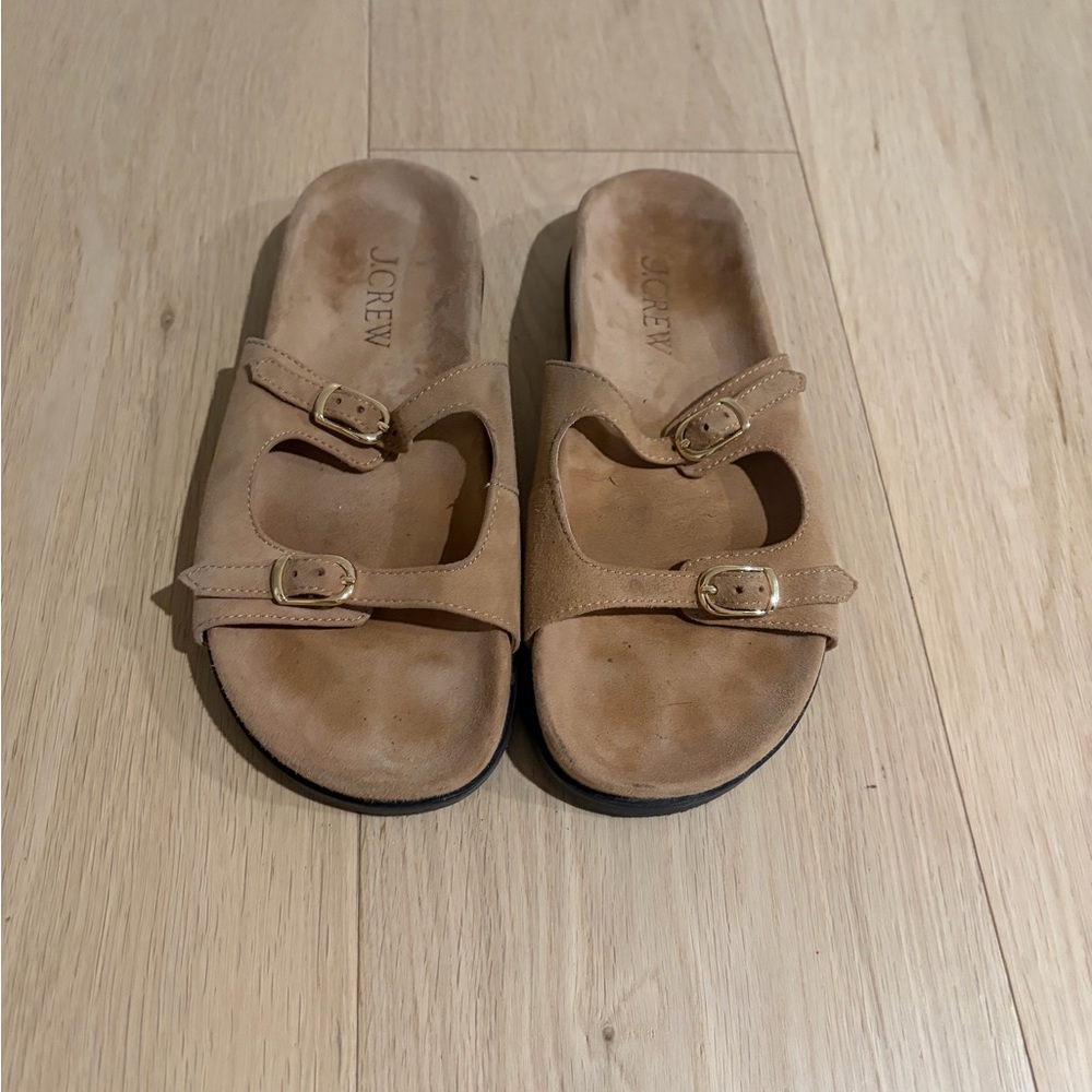 J. Crew Tan Double-Buckle Sandals